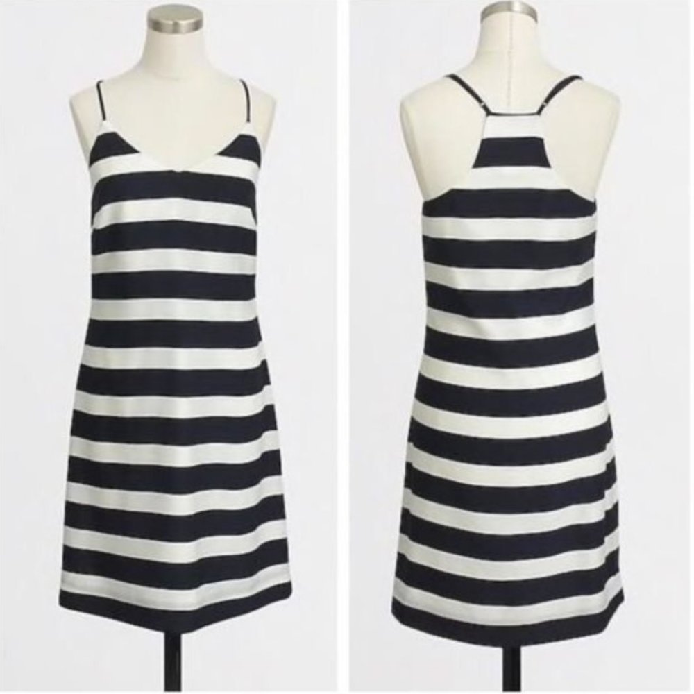 J.Crew Striped Dress Racerback Navy and White Size 0